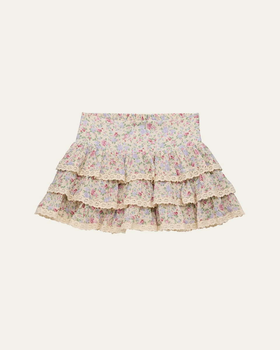 Girl's Melody Lace Ruffle Skirt, Size S-XL